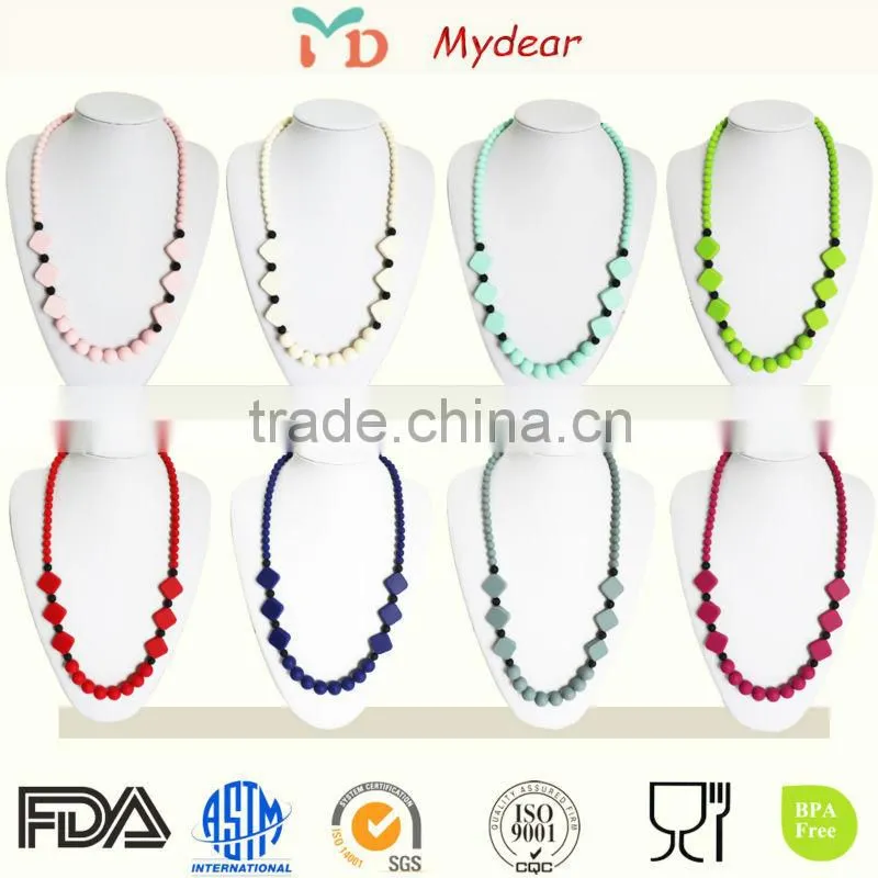 BPA Free Food Grade Silicone Chew Bead Necklace/Bead Crochet Necklace