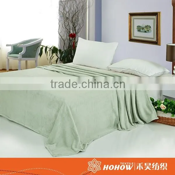 100% micro fiber fabric dark green polar fleece blanket
