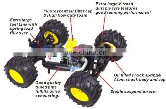 2016 New product HSP 94083 1/8 Scale Traxxas E-revo 4x4 4wd rc nitro Monster Truck ERC083