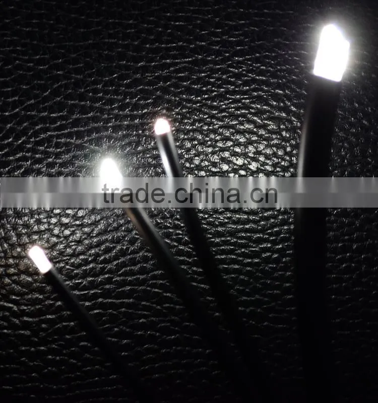 chinese manufacturer 25cores , 50cores 0.75mm multi strands end glow fiber optic cable for lighting