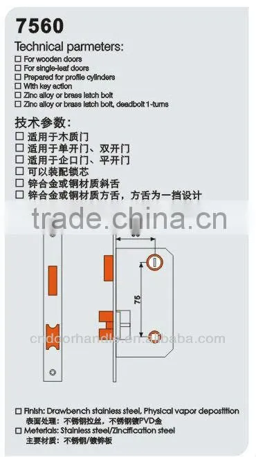 Wholesale Zinc Alloy handle door locks in big plate as 580mm long for villa and exterior doors