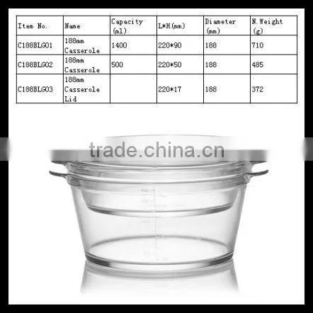 new design and eco-friendly Heat-resistant Glass Casseroles