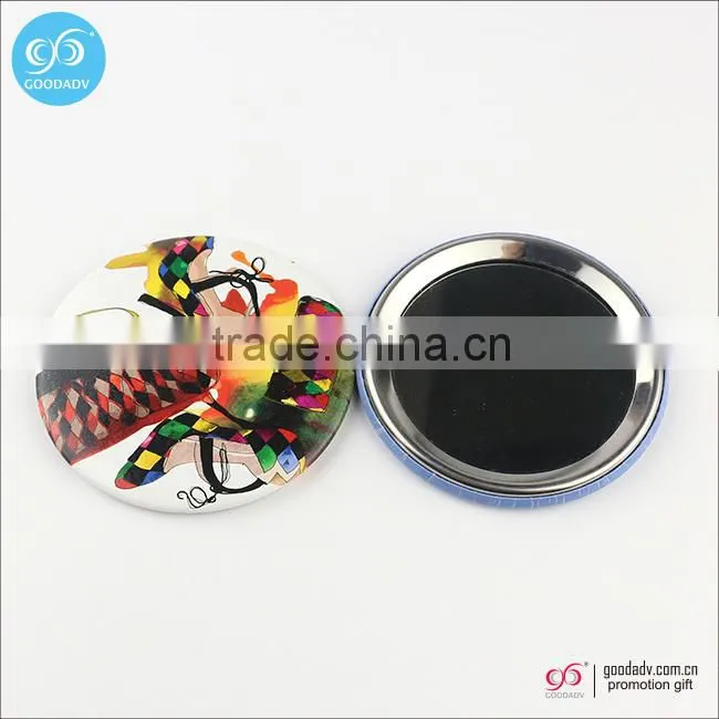 Guangzhou cheap wholesale gift pocket mirror custom made tin makeup mirror