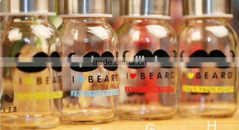 Pattern Colored Glass Drinking Bottles With ScrewMetal Lids