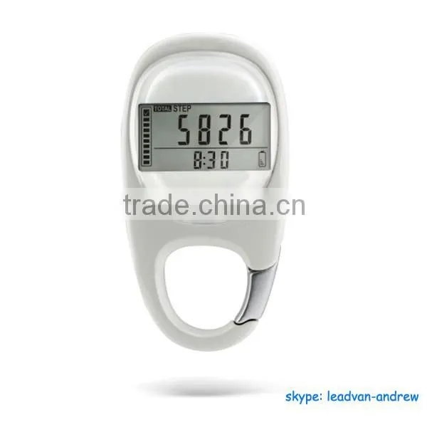 Goal Tracker 7 Days Memory 3D Pedometer With Carabiner
