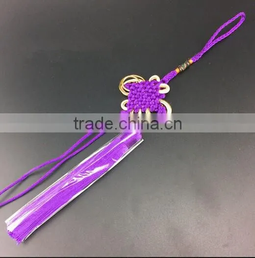 Tassel Detail Chinese Knot Handcraft Purple Hanging Decoration
