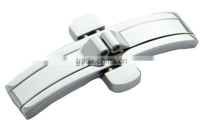 Stainless Steel butterfly clasp buckle with double press button for watch bands and bracelets for unisex watch collection