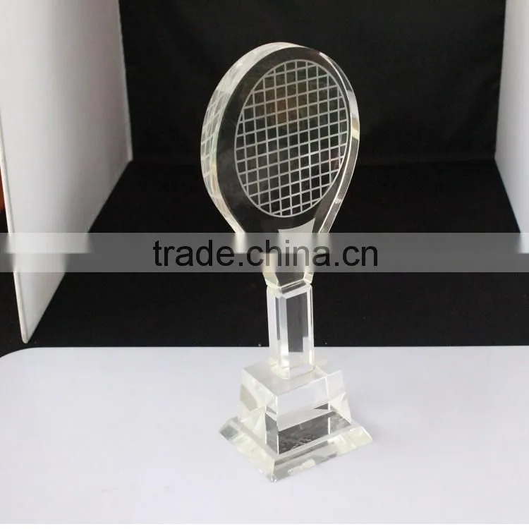 Nice unique design tennis crystal trophy and awards