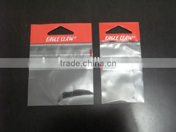 Resealable Plastic BOPP Fishing Hook Header Card Bag For Serbia Market WIth Strong Glue Tape