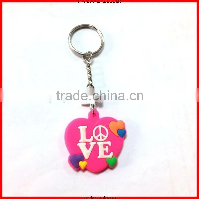 girls favorite eye-catching pvc+ metal key chain/beautiful pendant for bag