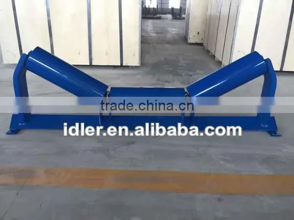 Q235 steel conveyor belt roller frame for rock crushing JMS532