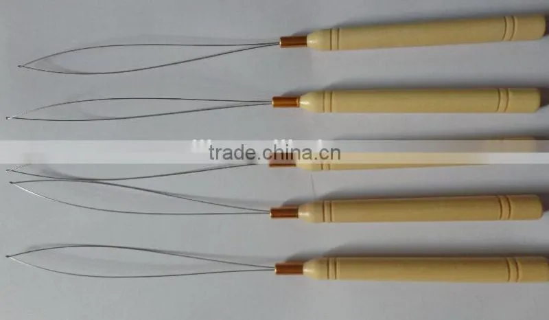 micro rings loop tool loop threader pulling needle used with hair plier and beads for human hair feather extension tools