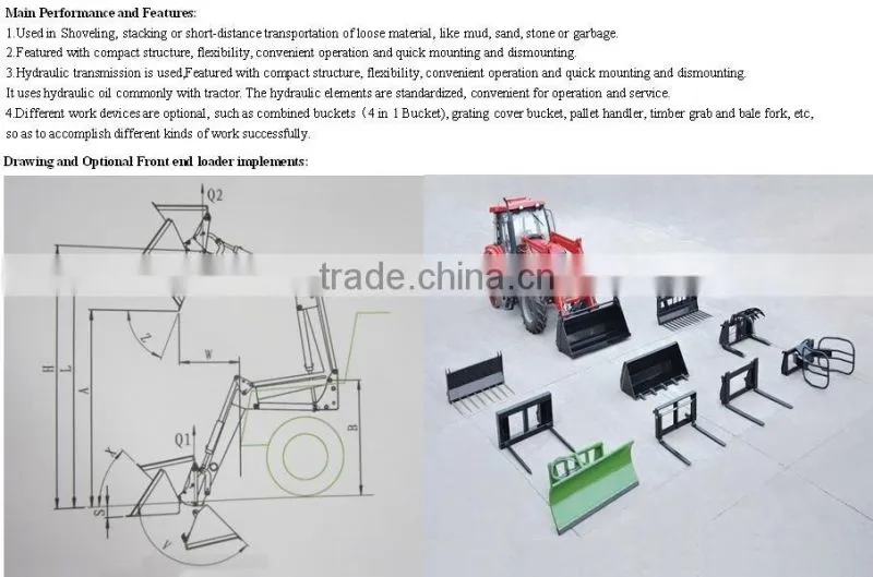TZ04D 40HP 4WD Small tractor Front end loader with CE certificate