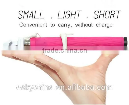 2016 hot selling popular fashion Mini Cable Selfie stick foldable XD-06 Adjustable Extendable Aluminum Selfie stick