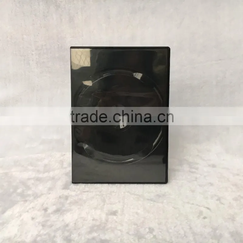 14mm Standard Plastic Glossy Black Cover long DVD case for One Disk