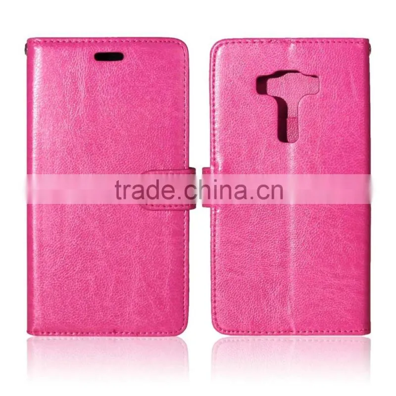 PU Leather Cell Phone Flip Wallet Kickstand Case for ASUS ZenFone 3 Deluxe ZS570KL 5.7