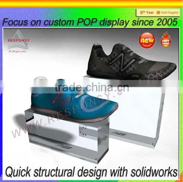 clear acrylic cube shoes store display case