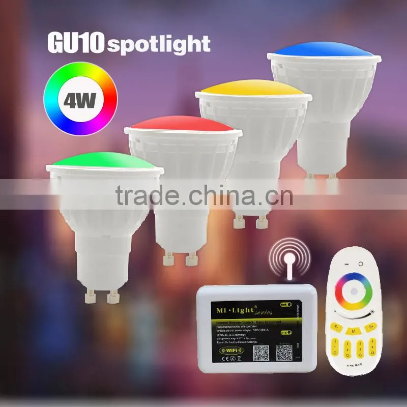 Hot sale AC110-240V 2.4G wireless WIFI GU10/MR16 rgbw led Spotlight