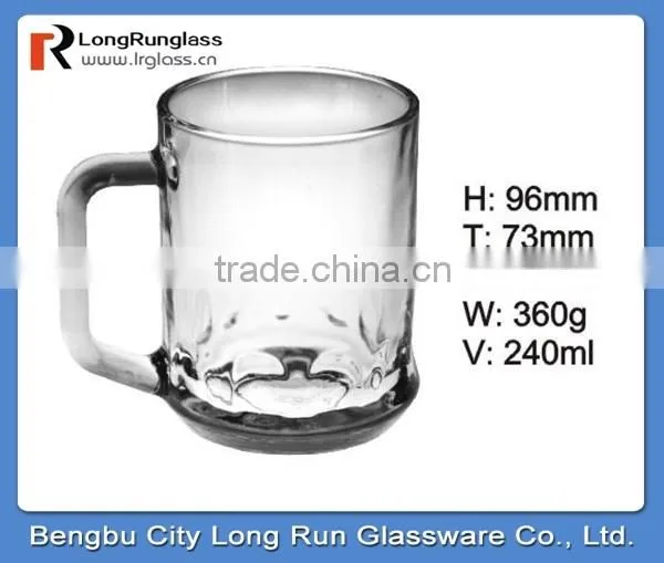 LongRun 8oz clear transparent drinkware custom classical design glass cup wholesale