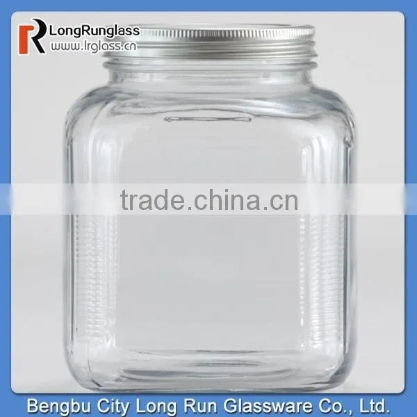 LongRun 1gal Glass Storage Jar with Aluminum Lid Old Fashioned Glass Holder
