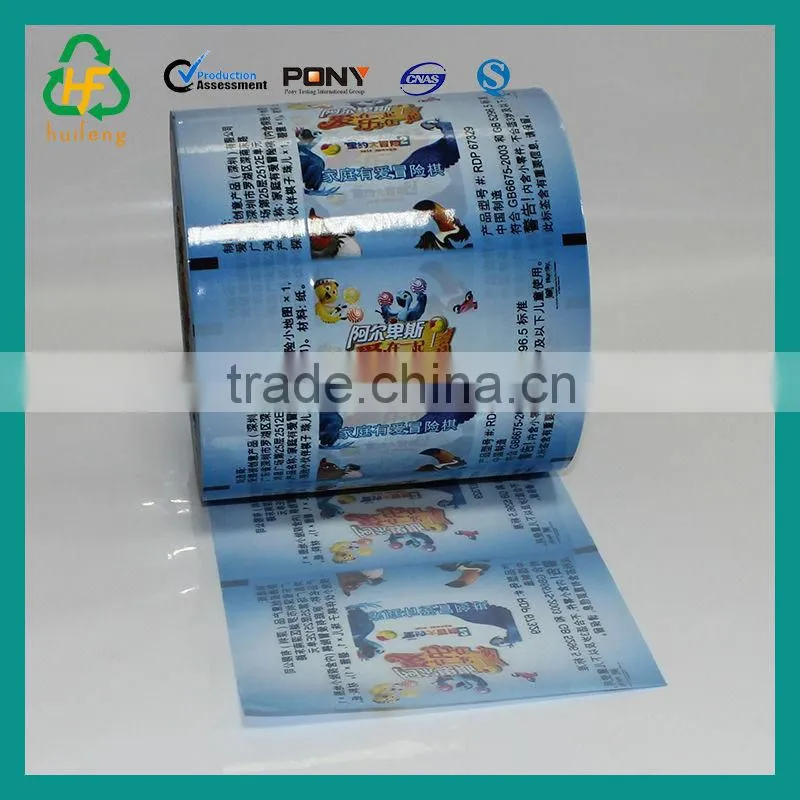 Laminated printing film on roll for candy