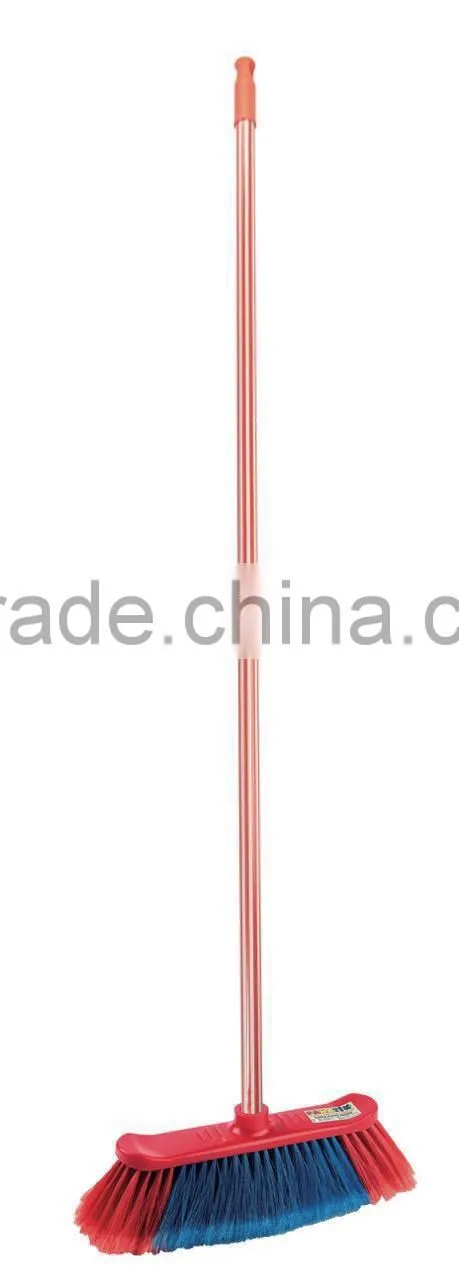 High Quality Plastic Floor Broom Angled With Long Handle