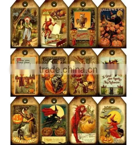 HALLOWEEN LABEL - VINTAGE LOOK - PAPER CRAFT CARD TAG