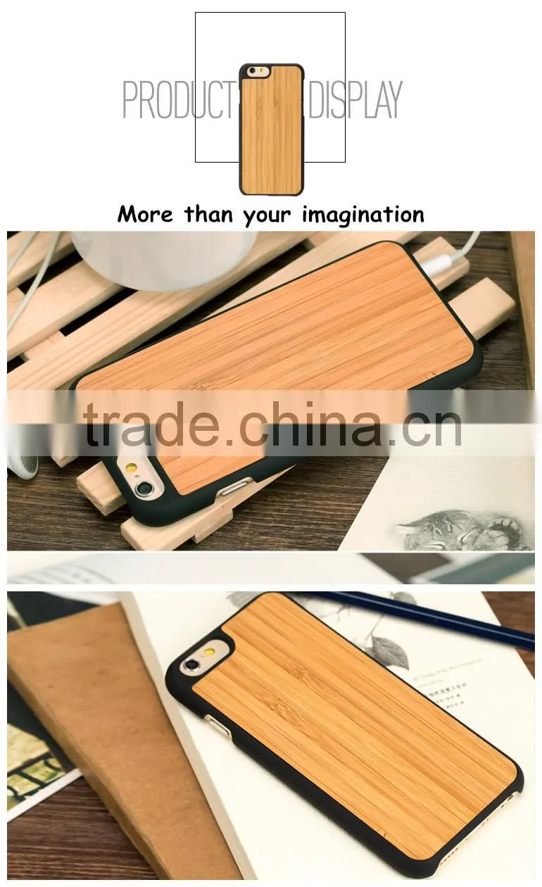 New Idea of Mix material Phone case PC and Bamboo Mobile cover for IPhone 6/6s/6 plus