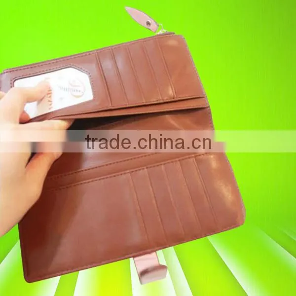 Luxury and fancy hand made ladies clutch leather purse made in China