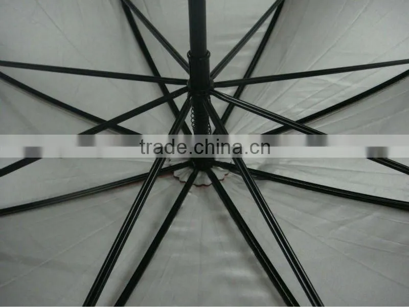 28"16ribs black large windproof manual UV golf umbrella
