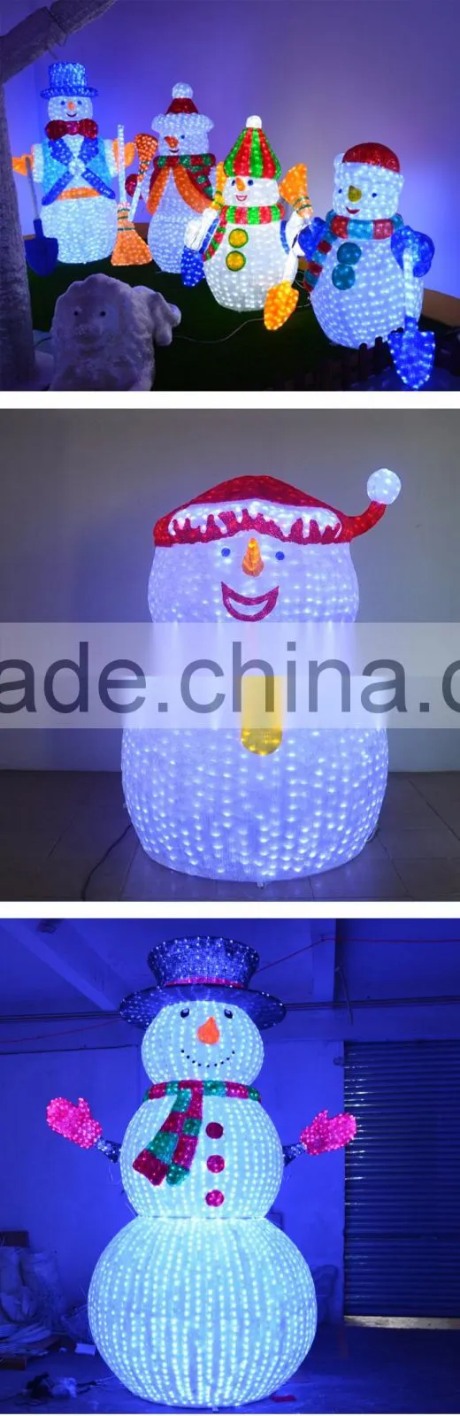 Outdoor winter motif sculpture light led snowman light
