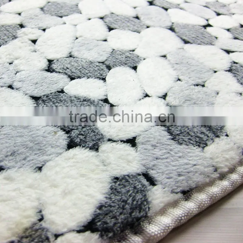 flower pattern coral velvet anti-slip rugs water absorb mat
