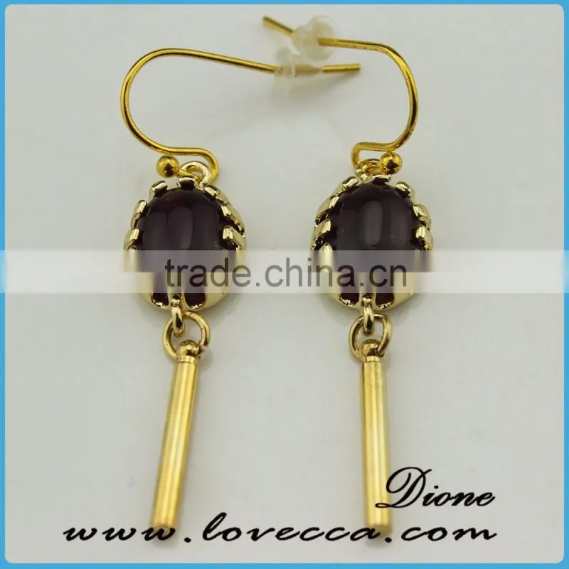 Mixed Faceted Crystal Glass Gem stone Earrings Charm Long Drop earring