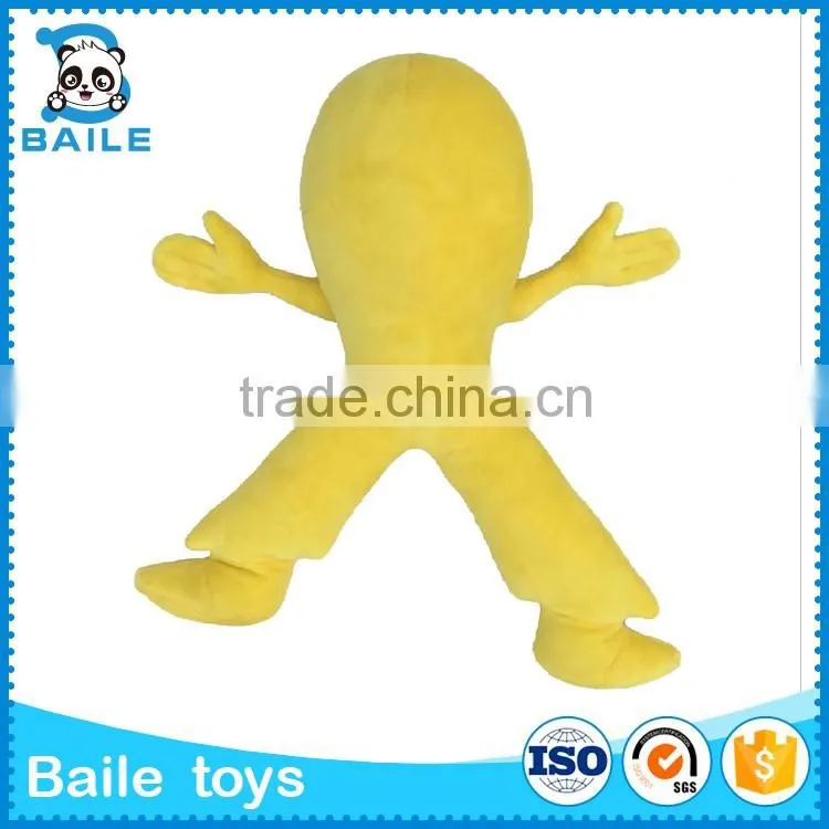 2016 yellow human with big eyes custom plush toy no minimum