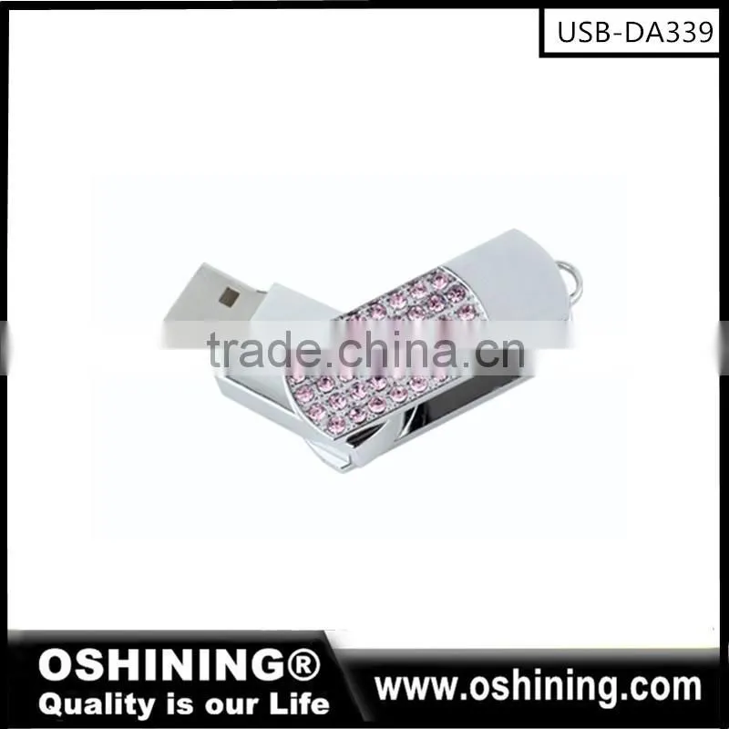 2016 Reality capacity Crystal USB Stick Jewelry USB Flash Drive free sample (USB-DA308)