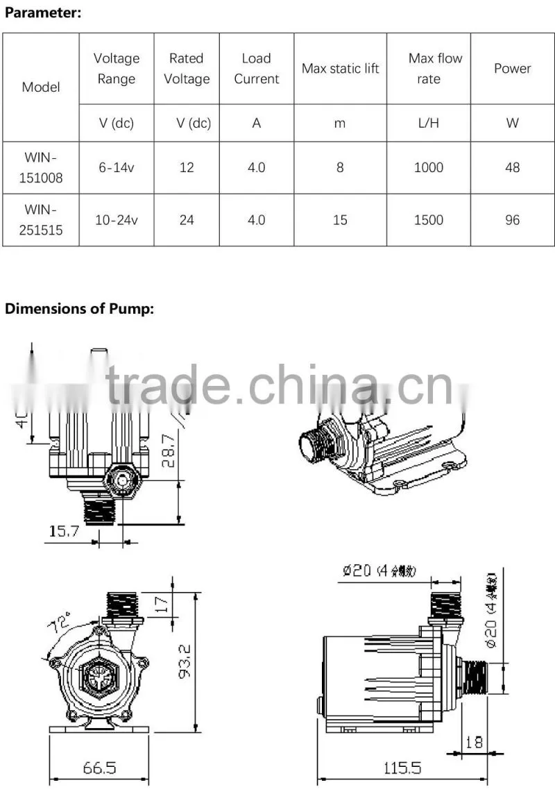 DC Mini Solar Pump (Win-15)