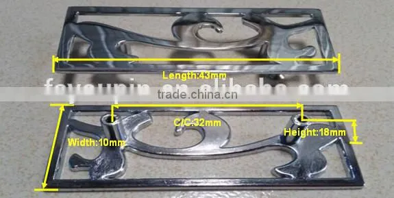 Rectangular Flower Design Zinc Alloy Cabinet Pulls/ Handle and Furniture Handle and drawer handle