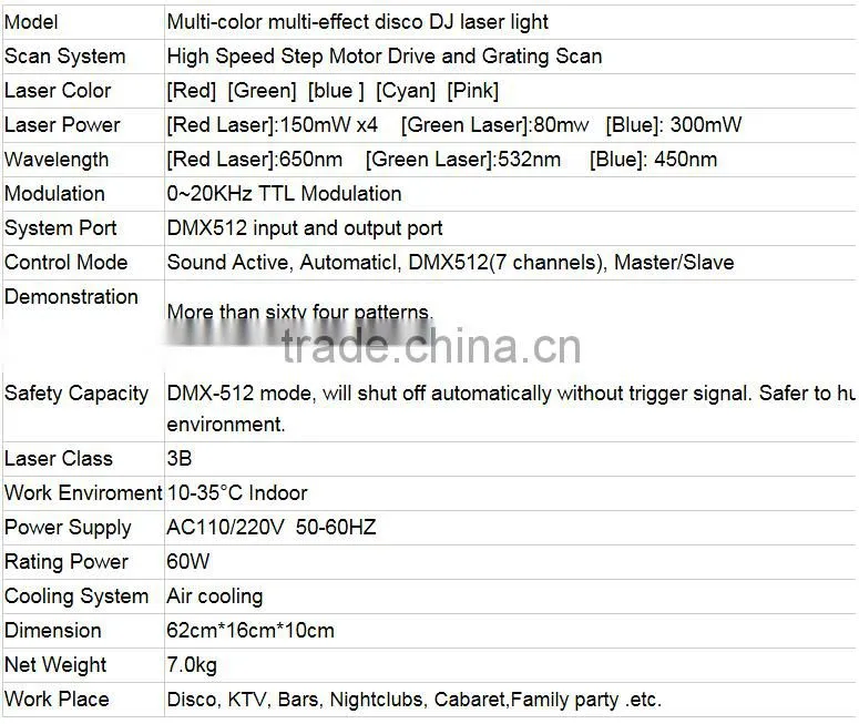 Dj/disco 4 heads laser RG dj lighting stage RG laser lights