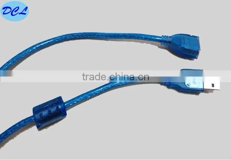 1M USB2.0 cable Male to Female Transparent blue model