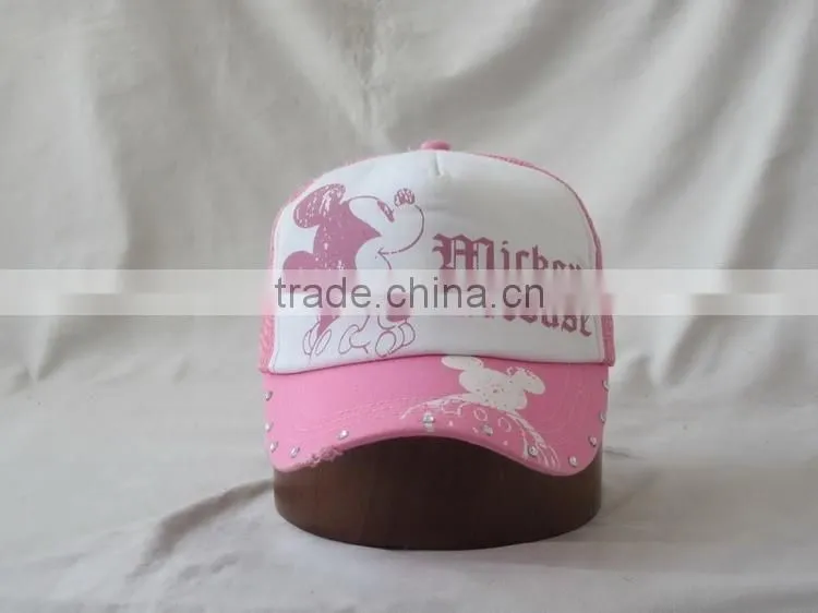 5-panel plastic pink cap nail baseball cap