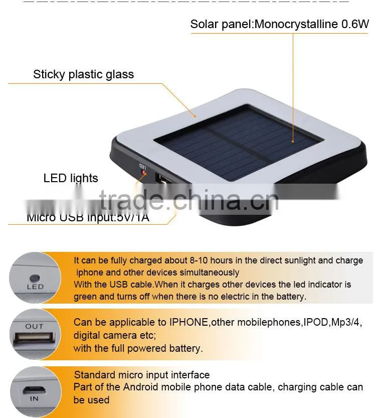 2015 gift CE FCC ROHS approved portable charger power bank/paly solar power bank/outdoor mobile phone charger