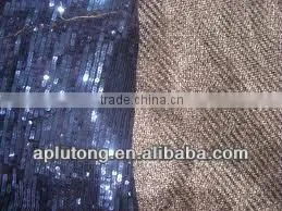 China wire mesh sequin knit fabric for curtain drapery
