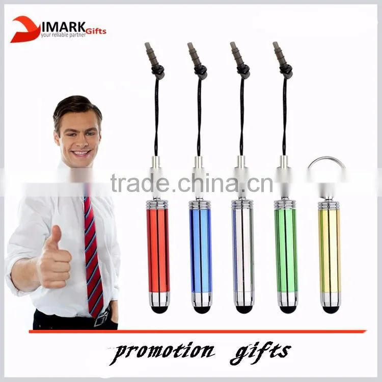 Mini touch pen with rope/mini stylus pen with string