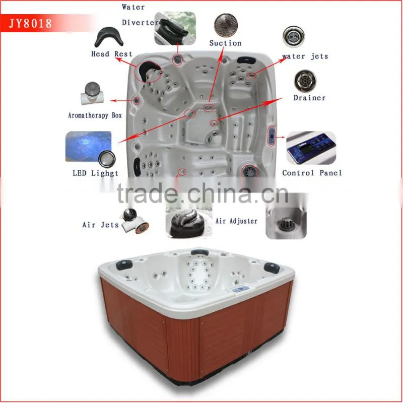 Wholesale us aristech acrylic CE approve white colour deluxe outdoor spa hot tub
