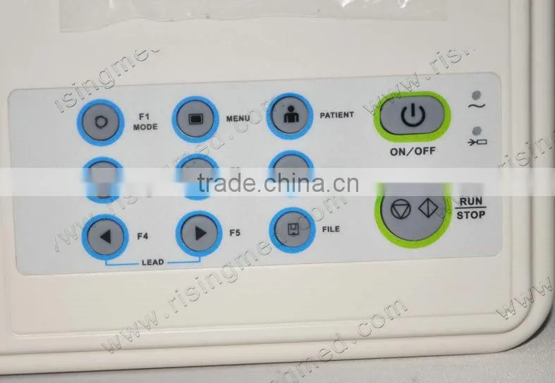 High quality 3.8 inch LCD 12-lead ECG signal one channel digital ECG machine