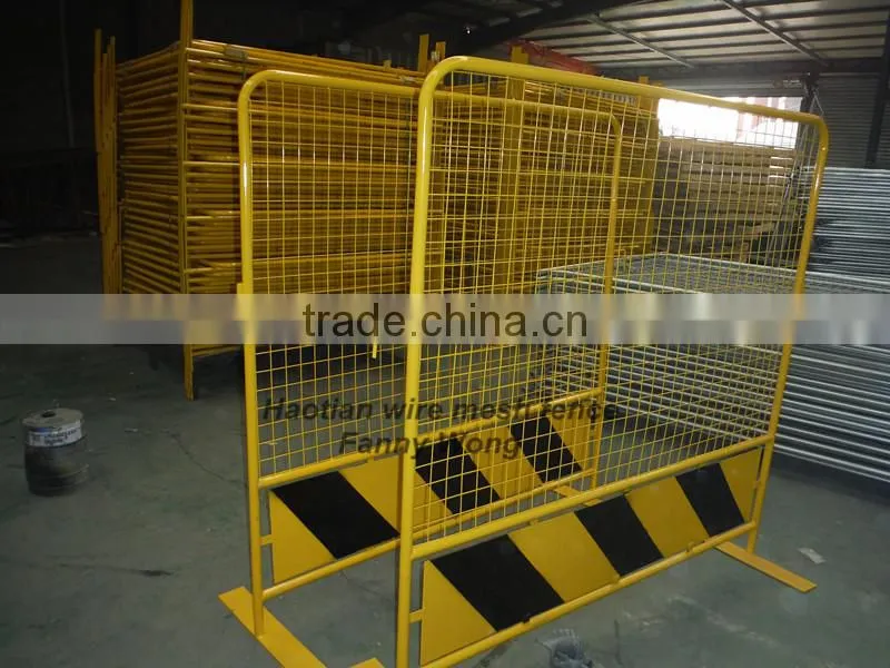 yellow and black powder coating temporary fence high fence