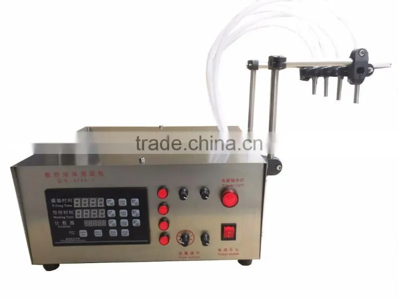 2.5L filling flow rate Cheap small desktop digital electric liquid oil filling machine 4 heads