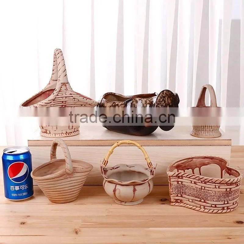 Ceramics Flower Pot for Home Office Desk Garden Decoration