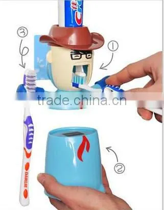 Love warriors wash set automatic toothpaste + dust Tumbler + couple toothbrush holder
