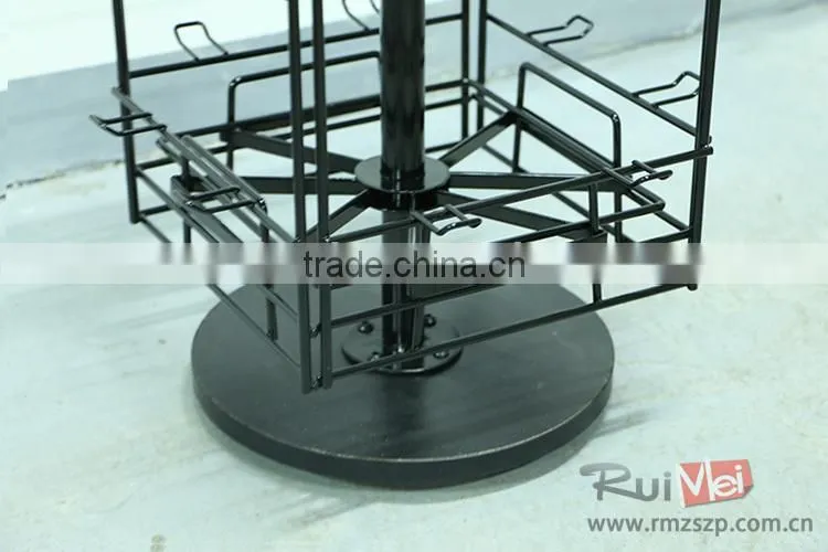 4-side solid metal rotating business card display rack